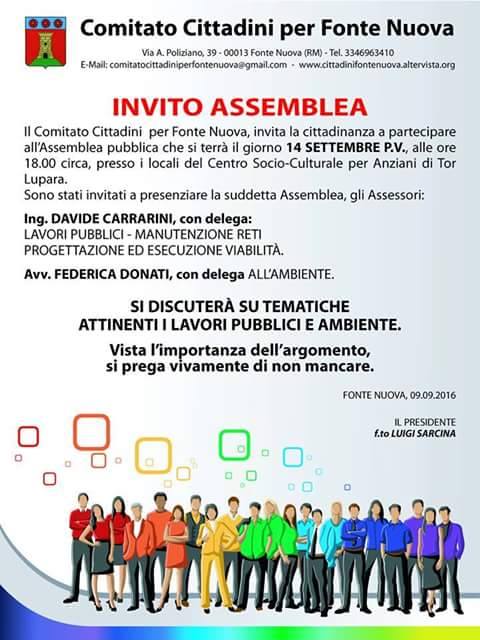 Tor Lupara, lavori pubblici e ambiente: domani l’assemblea con Carrarini e Donati