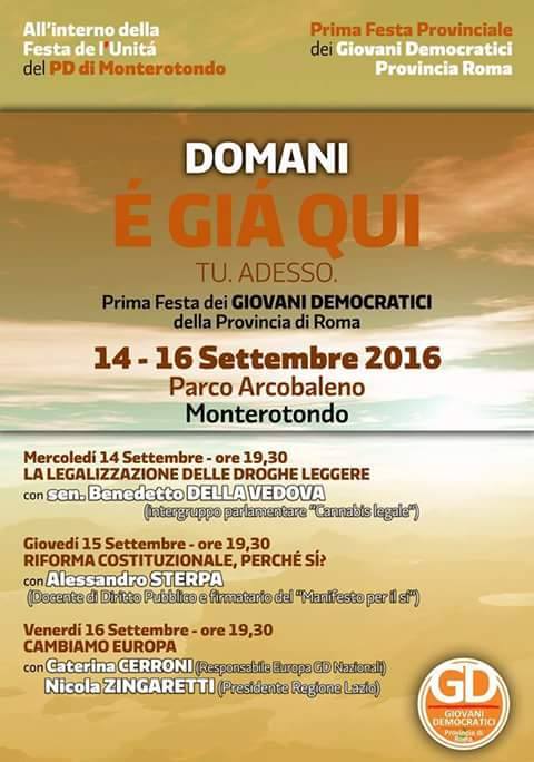 Prima Festa provinciale dei Giovani Democratici: a Monterotondo arriva anche Zingaretti